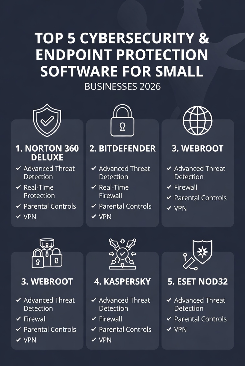Top 5 Cybersecurity & Endpoint Protection Software for Small Businesses in 2026